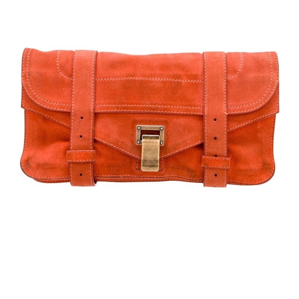 Orange Suede clutch -proenza